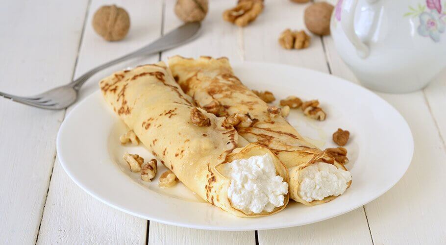 zapekané tvarohové palacinky