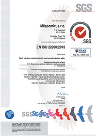 certifikát EN ISO 22000:2018 SK